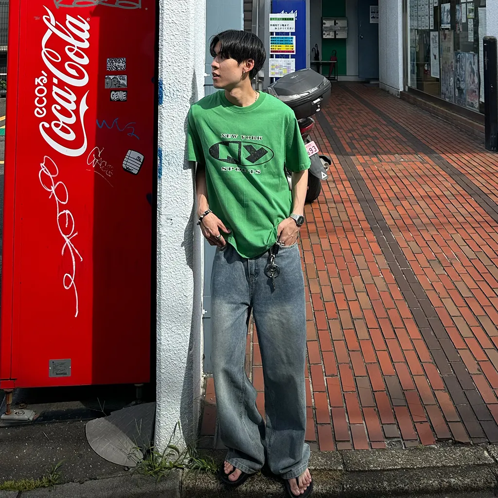 (ユニセックス) ウォッシュライトデニムパンツ