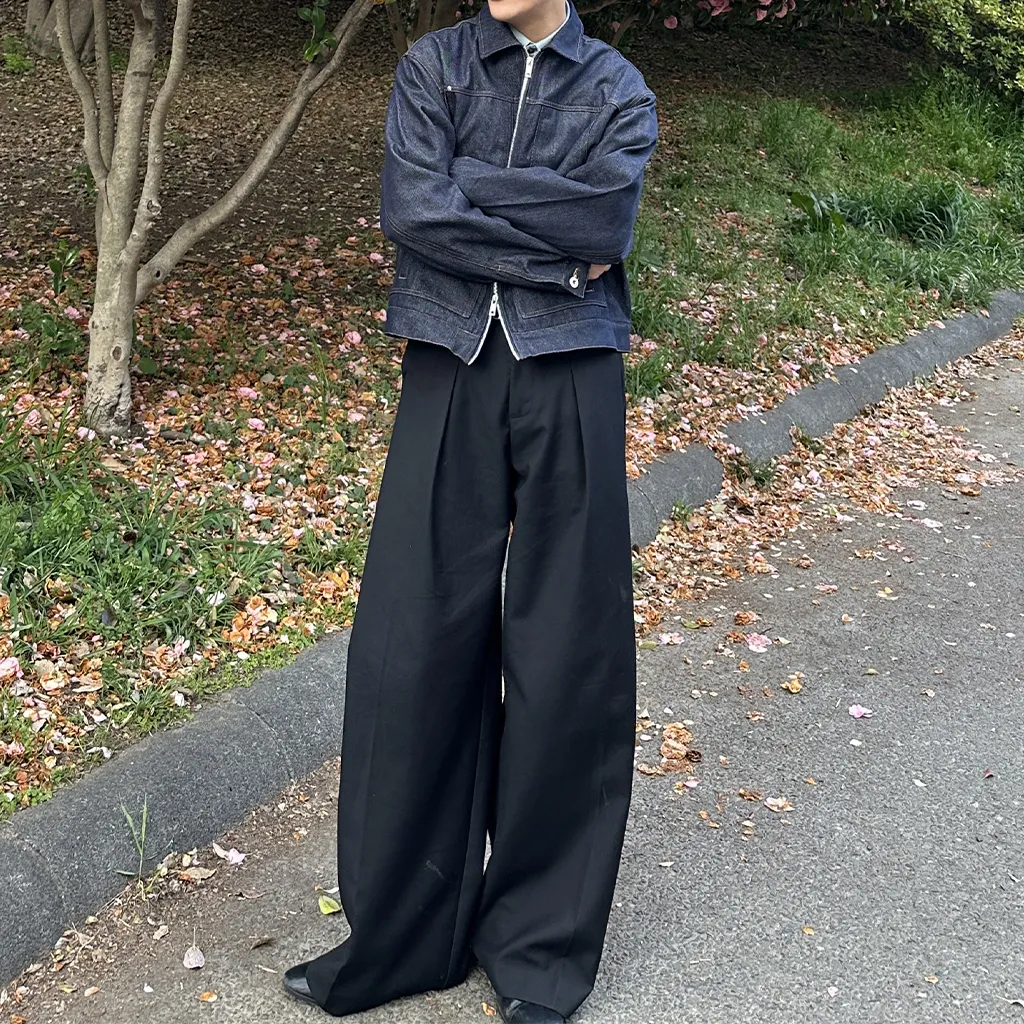 ピンタックワイドスラックス