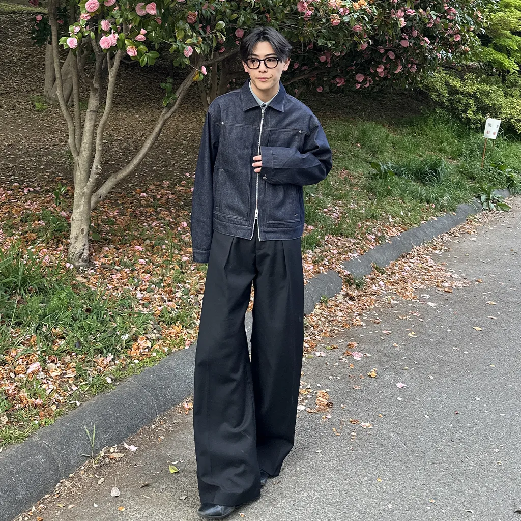ピンタックワイドスラックス