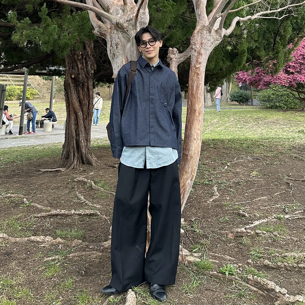 ピンタックワイドスラックス