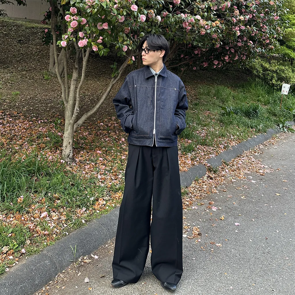 ピンタックワイドスラックス