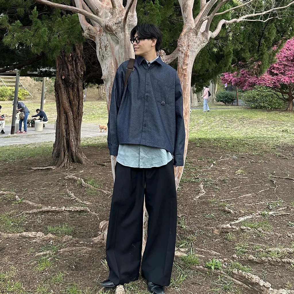 ピンタックワイドスラックス