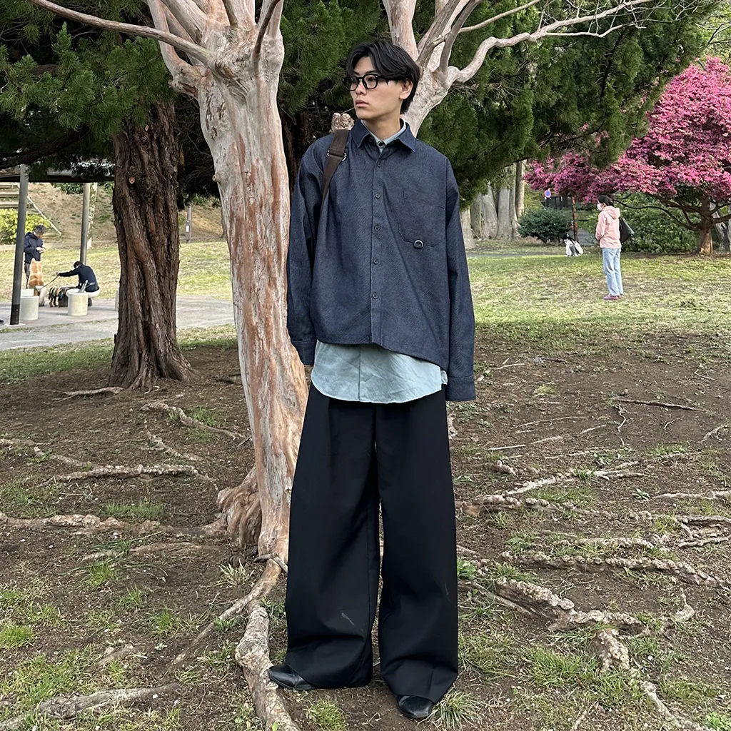 ピンタックワイドスラックス