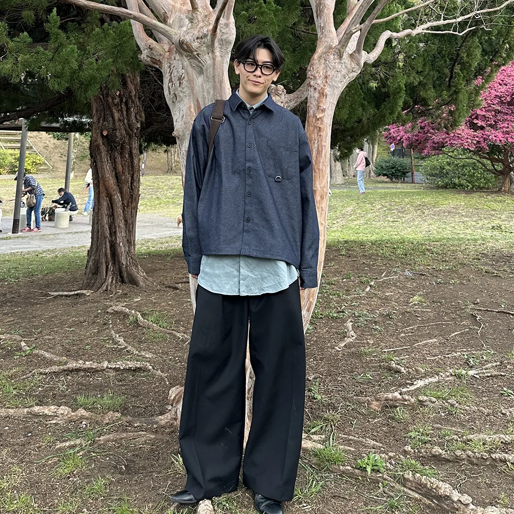 ピンタックワイドスラックス