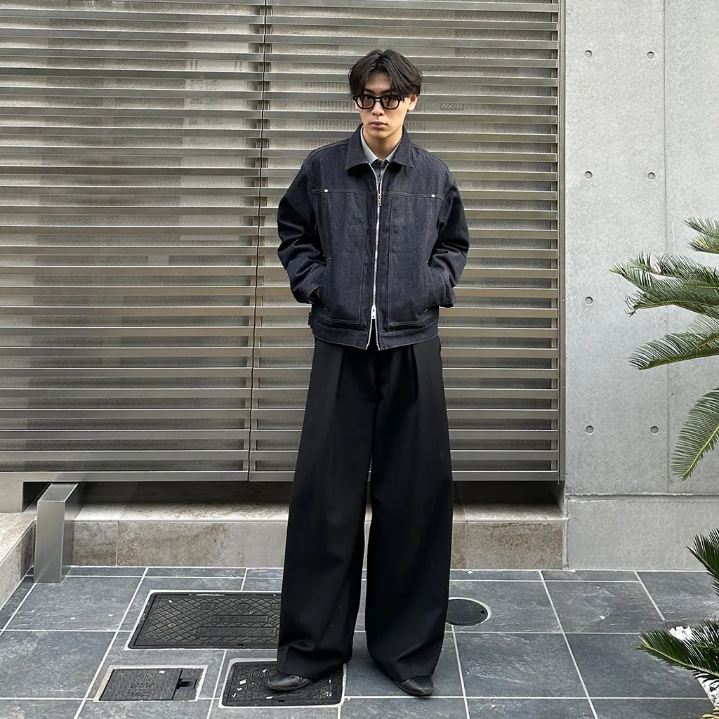 ピンタックワイドスラックス