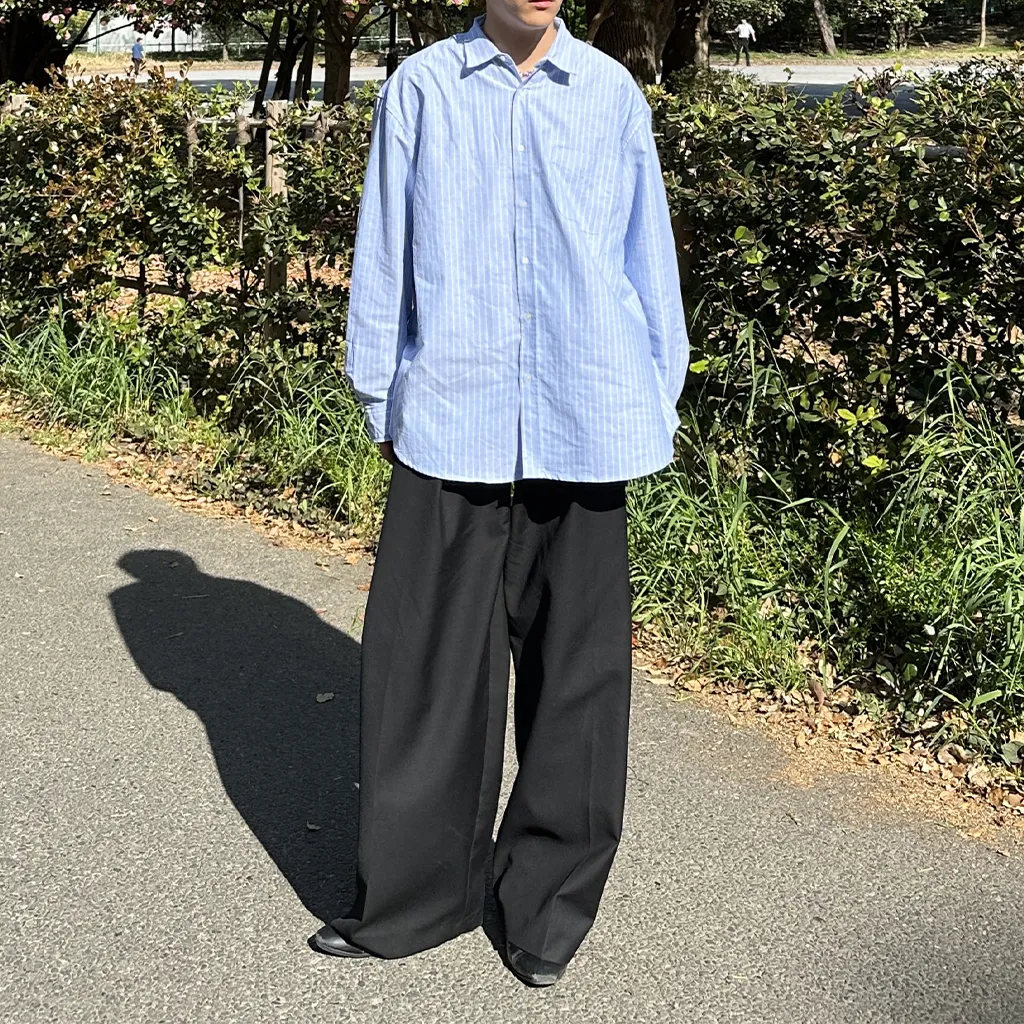 ピンタックワイドスラックス