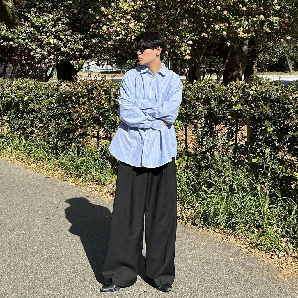 ピンタックワイドスラックス