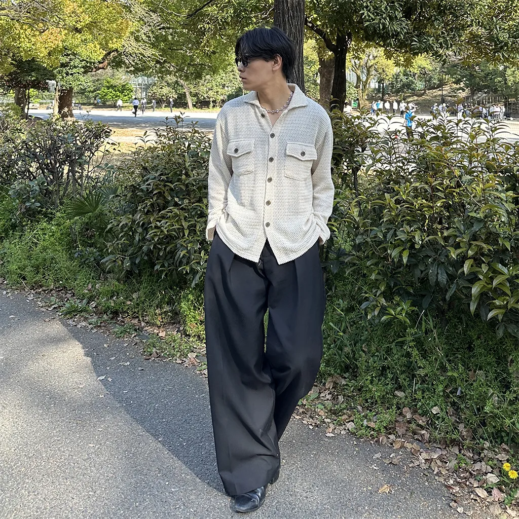 ピンタックワイドスラックス