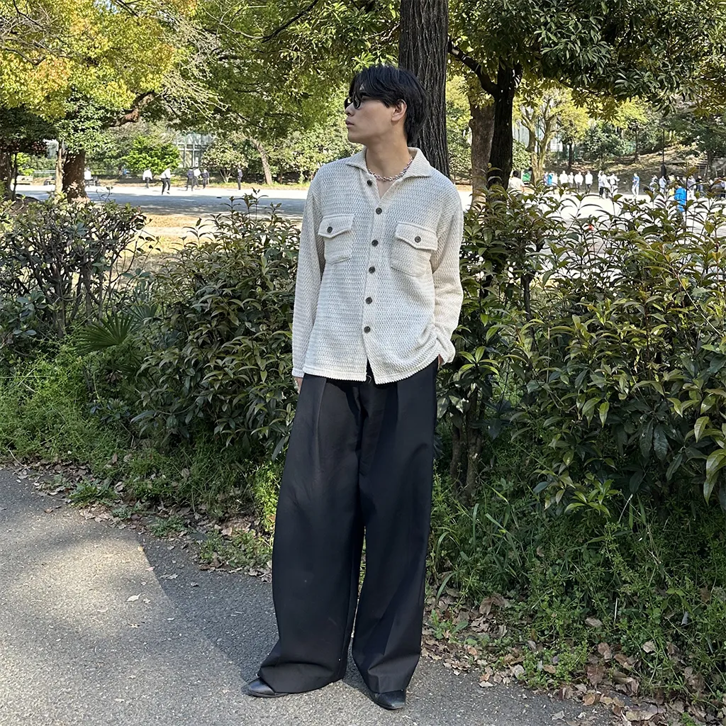 ピンタックワイドスラックス