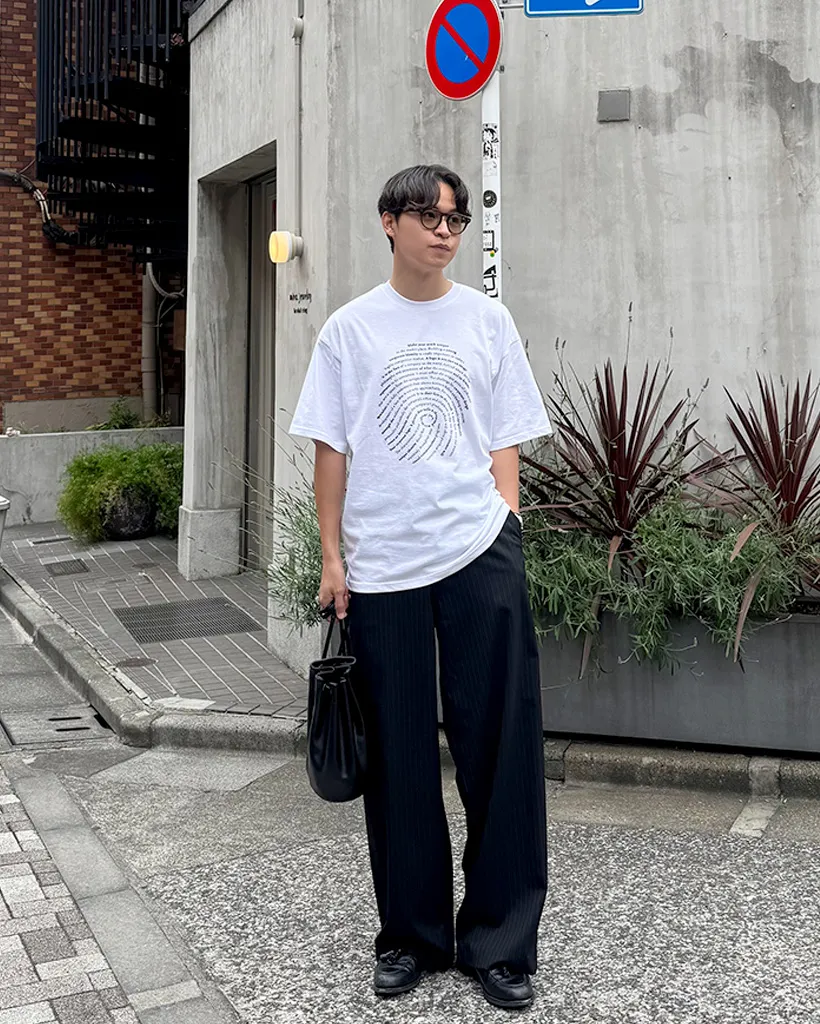 ピンストライプワイドスラックス