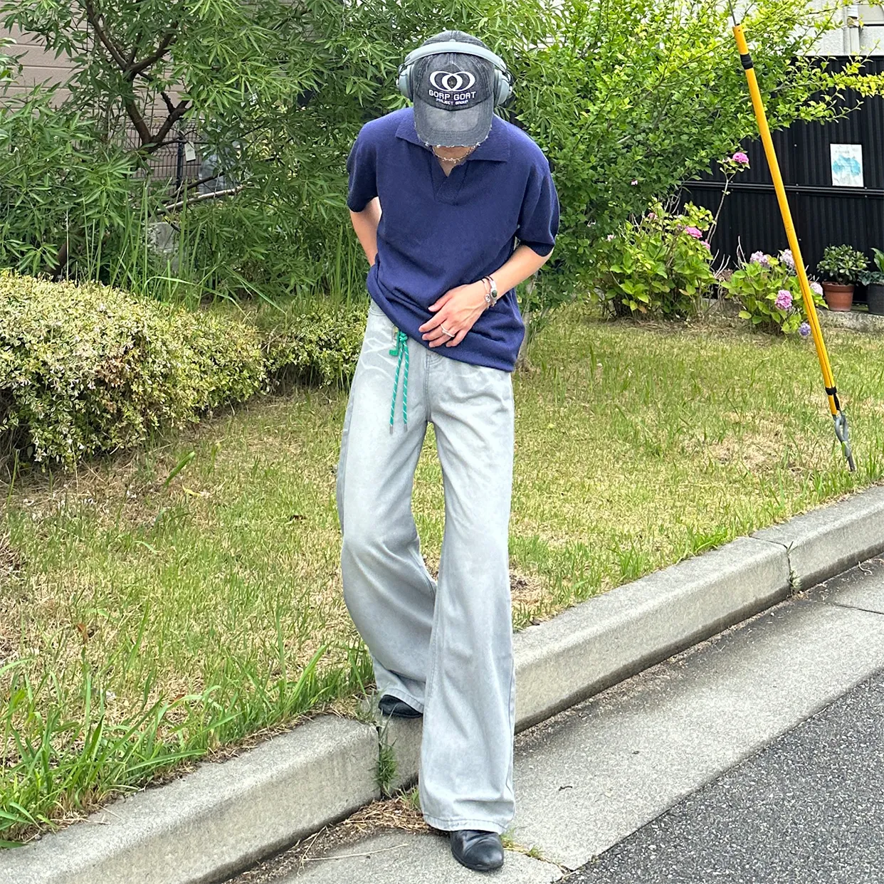 ウェイビーウォッシュワイドデニムパンツ