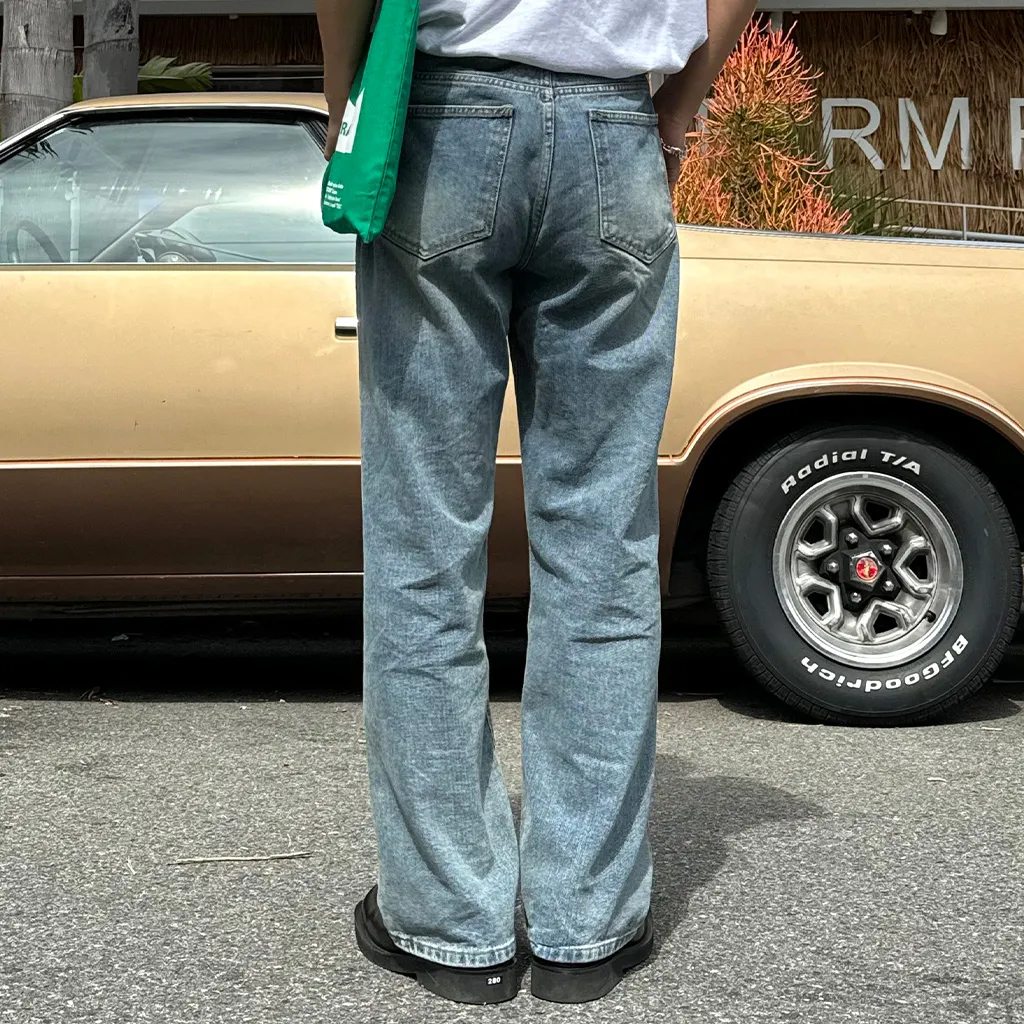 (ユニセックス) セミワイドデニムパンツ