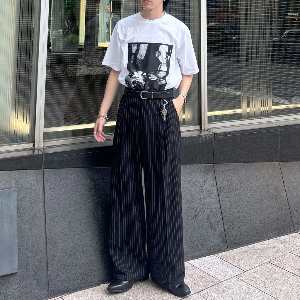 ストライプワイドスラックス