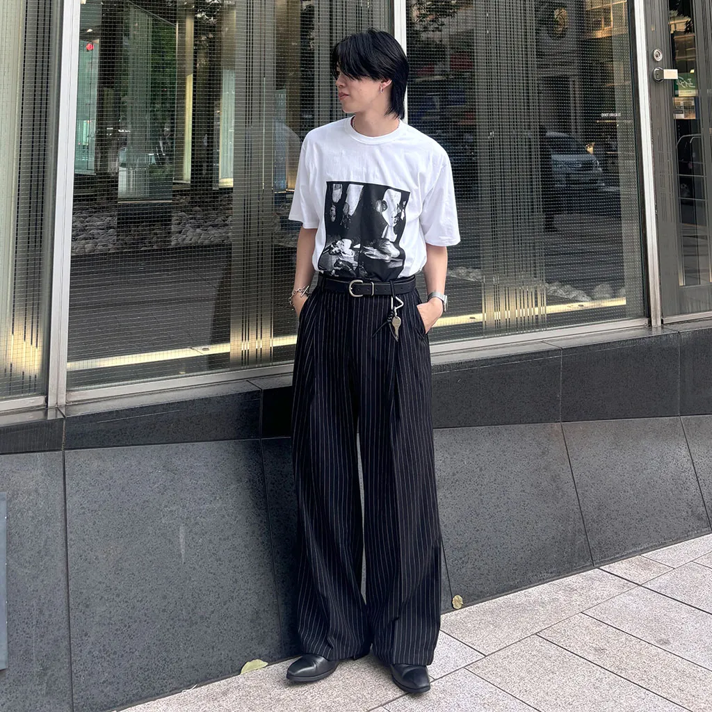 ストライプワイドスラックス