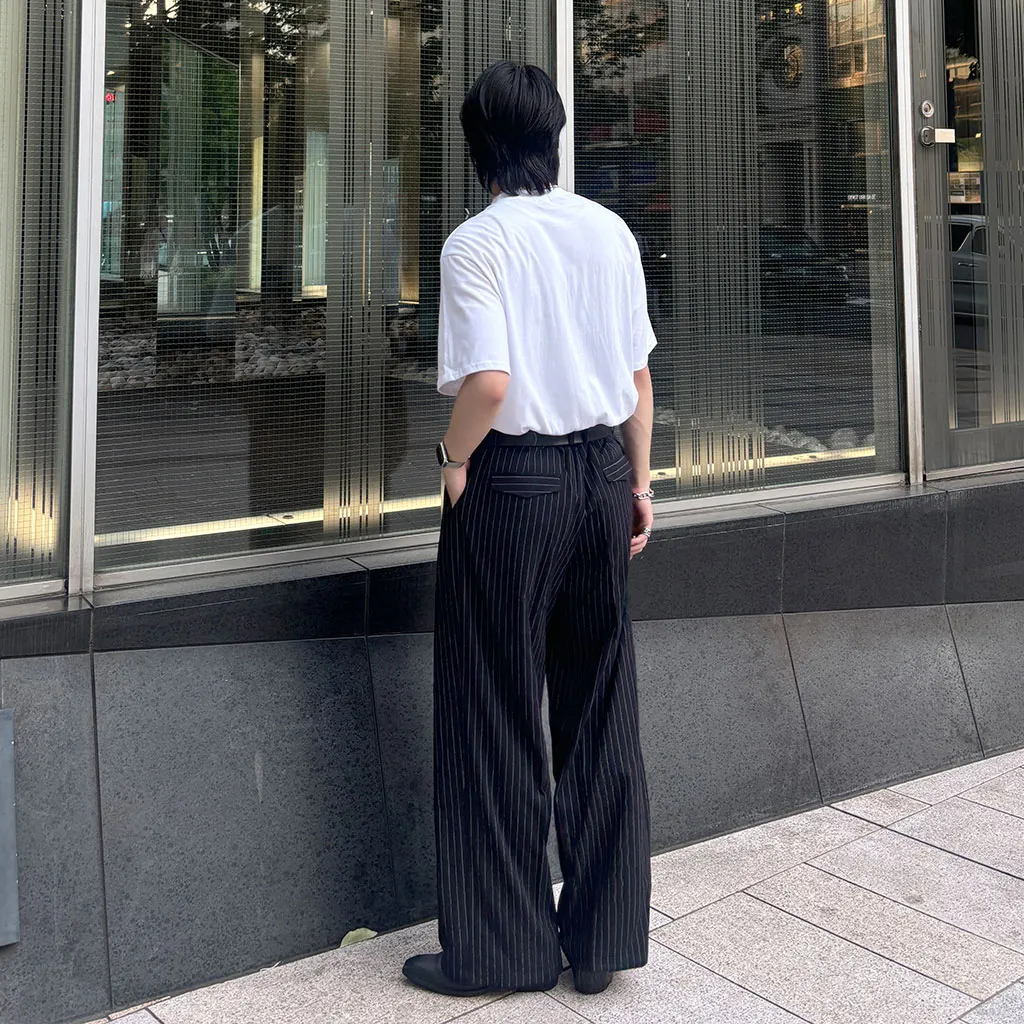 ストライプワイドスラックス