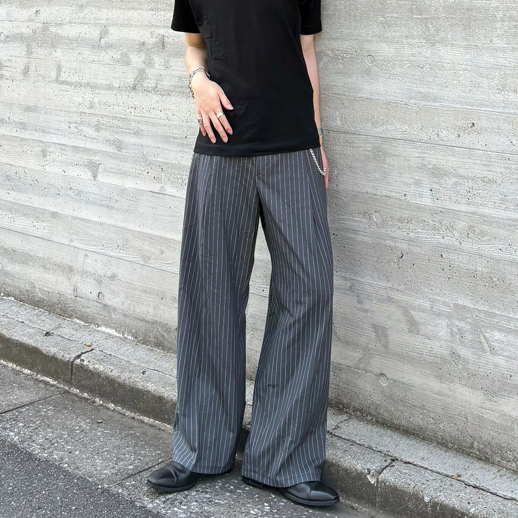 ストライプワイドスラックス