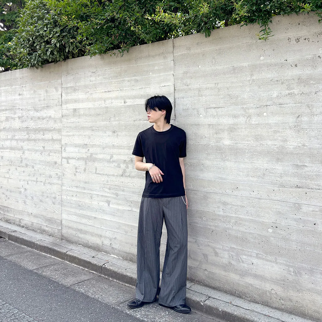 ストライプワイドスラックス
