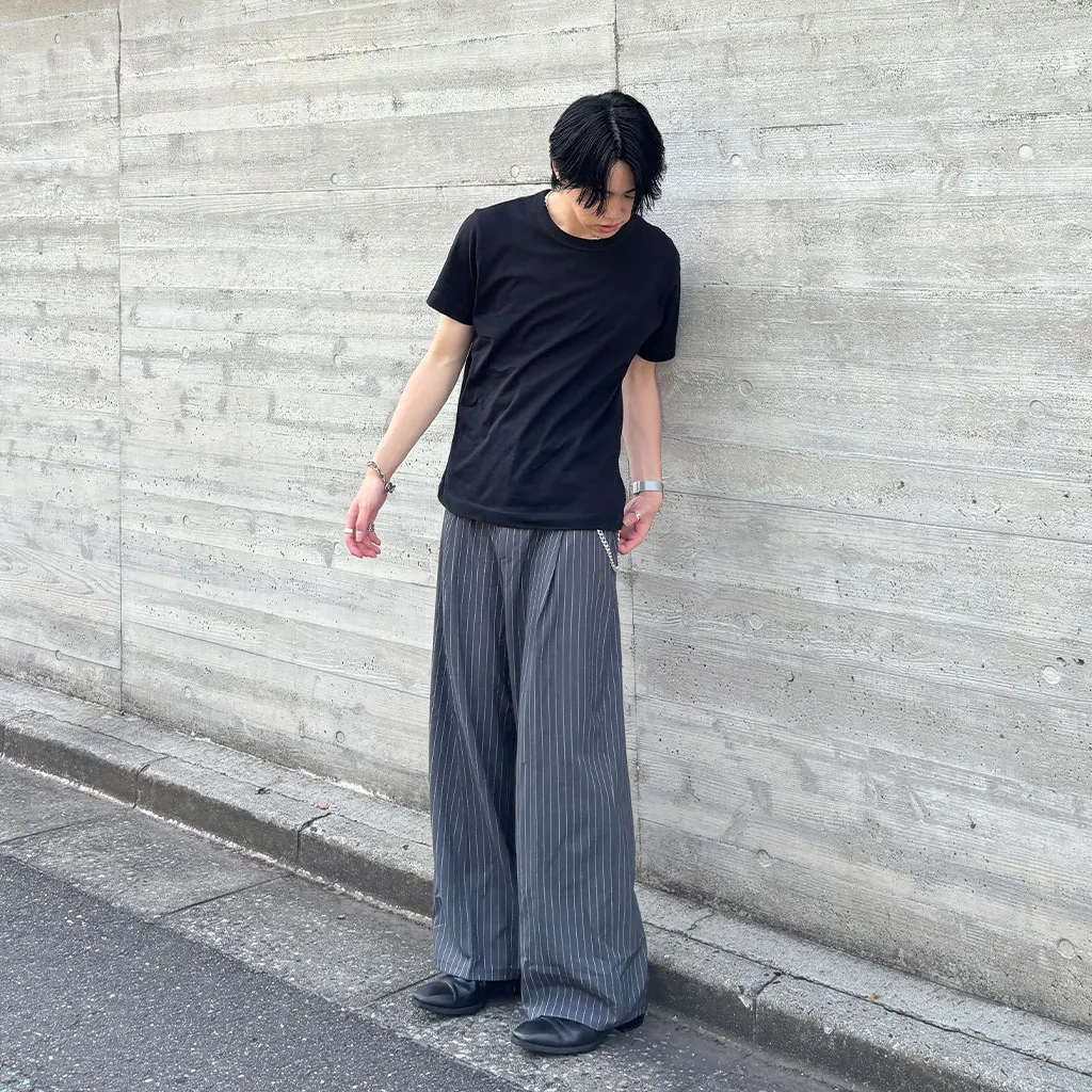 ストライプワイドスラックス