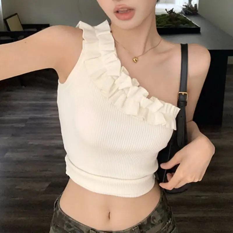 トップス キャミソール セクシー ペプラム 着痩せ ホワイト