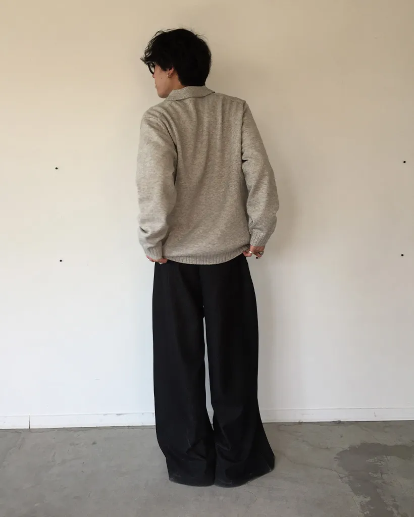 (ユニセックス)タック入りデニムワイドスラックス
