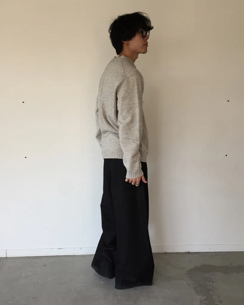 (ユニセックス)タック入りデニムワイドスラックス
