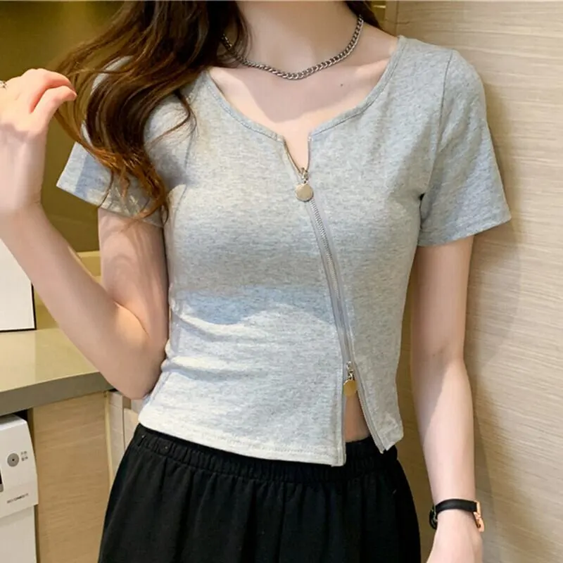 トップス Tシャツ 特別なデザイン 着痩せ カジュアル 半袖 グレー ホワイト ブラック