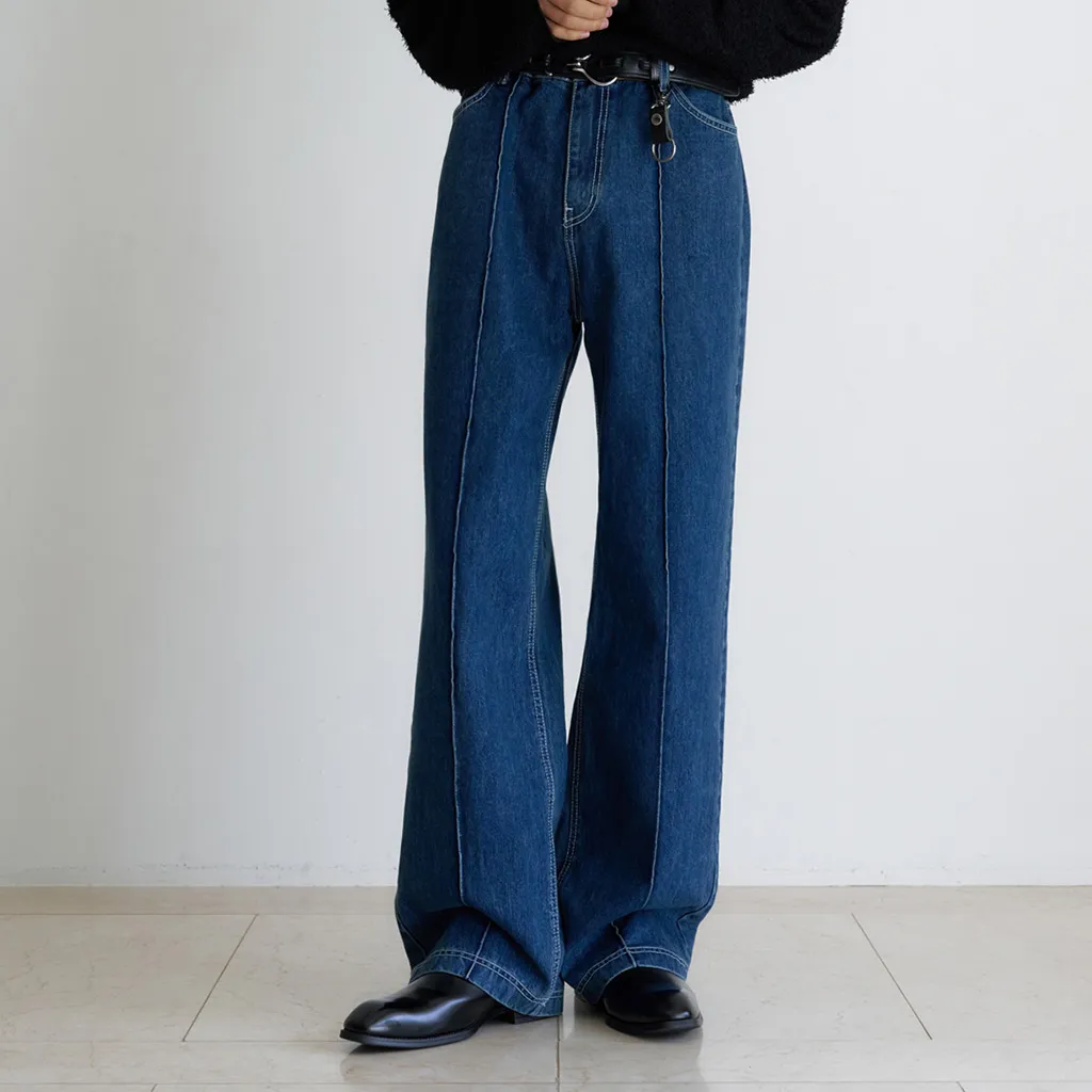 ピンタックストレートデニムパンツ