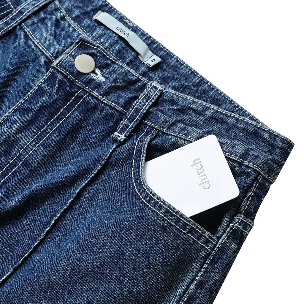 ピンタックストレートデニムパンツ
