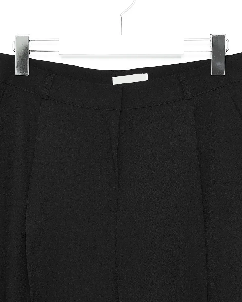 （ユニセックス）ピンタックワイドスラックスパンツ