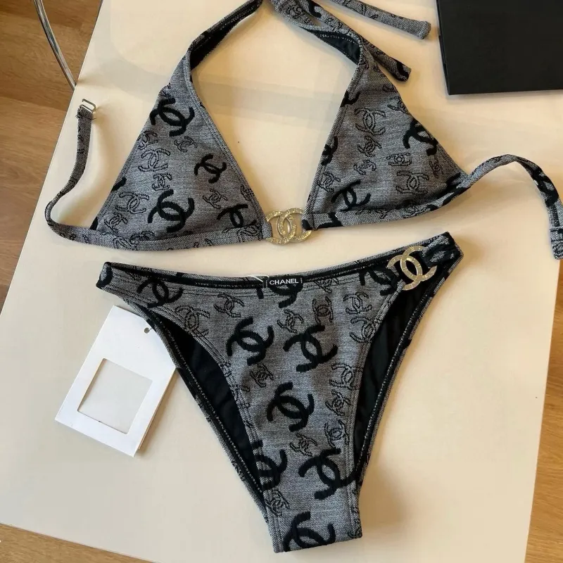 【S-XL】女子マスト グレー柄で大人のセクシー感爆発 水着