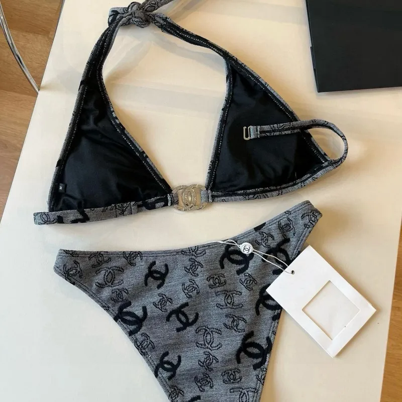 【S-XL】女子マスト グレー柄で大人のセクシー感爆発 水着