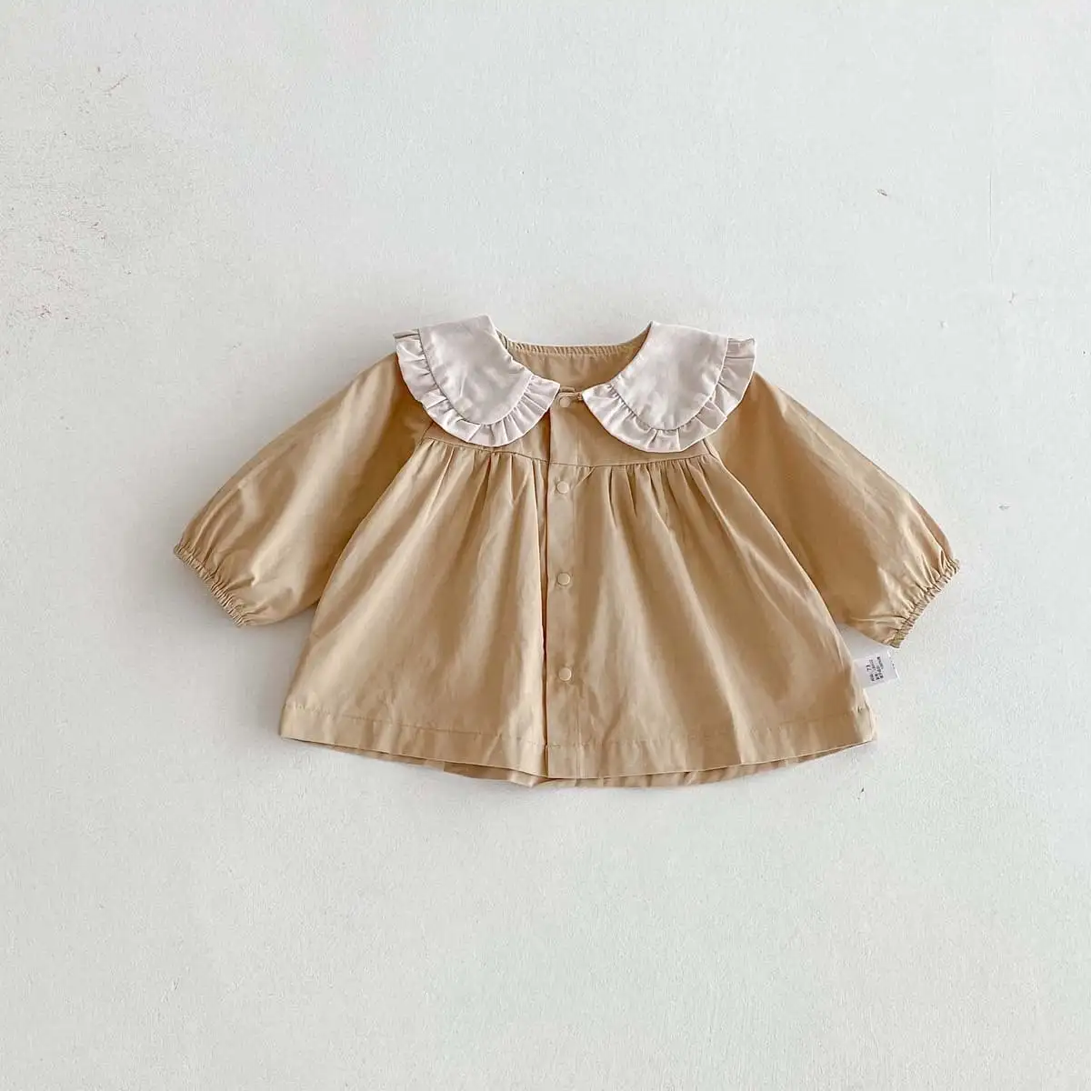 【66-100cm】姉妹服ウサギ襟ブラウンロンパース、ワンピース