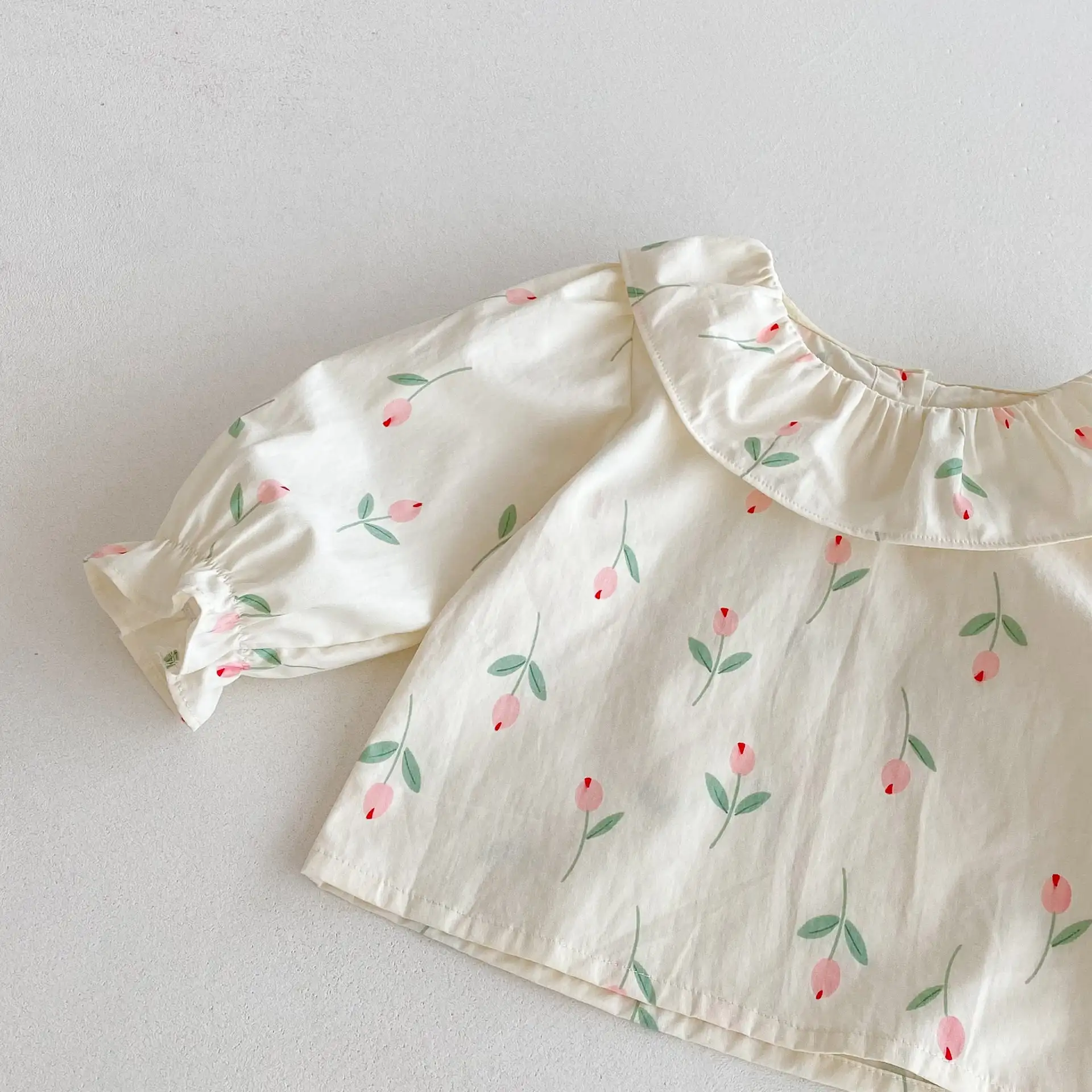 【66-100cm】姉妹服フラワー刺繡ロンパース、サロペット