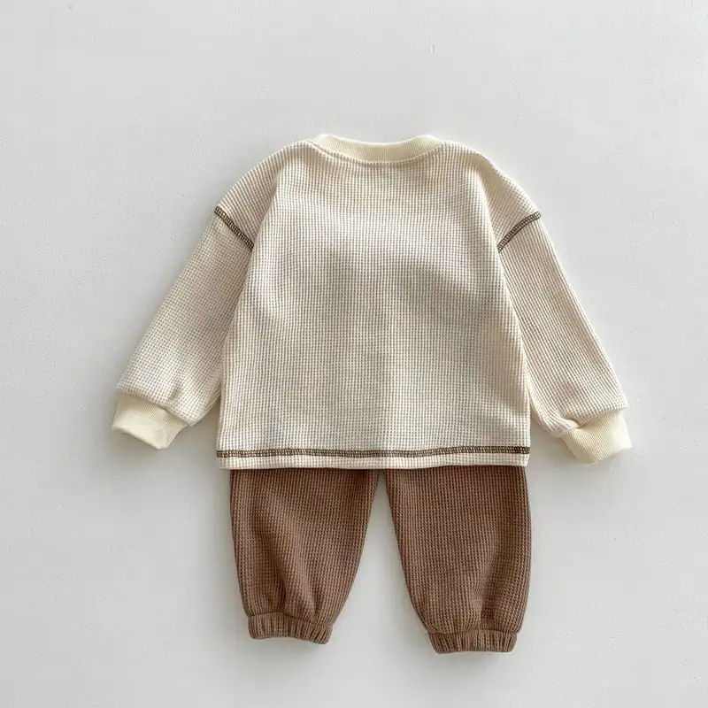 【66-100cm】ワッフルゆったりトップス&ボトムス