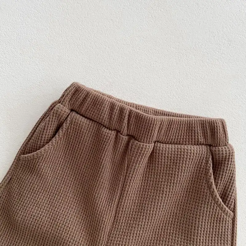 【66-100cm】ワッフルゆったりトップス&ボトムス