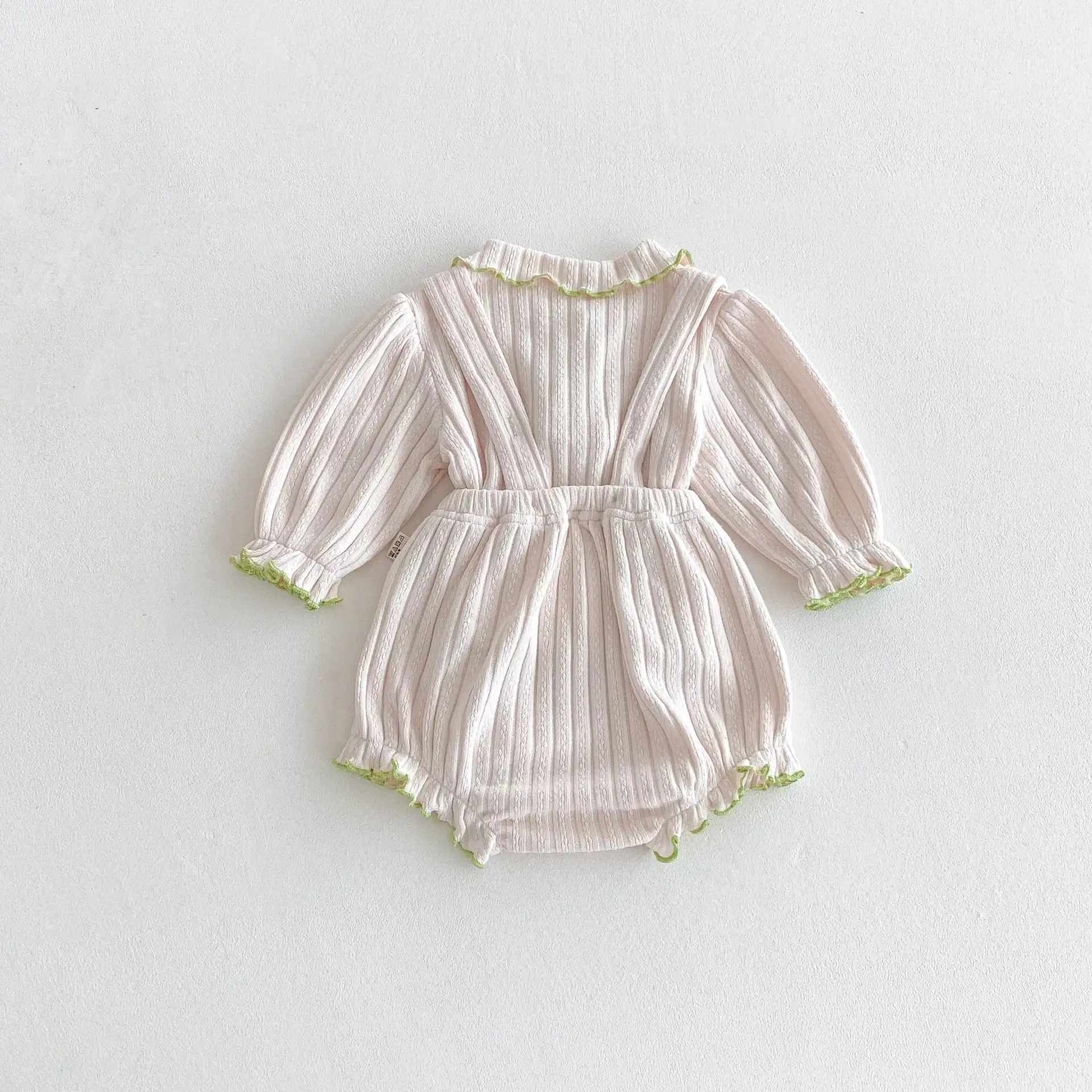 【66-100cm】チューリップ柔らかいリブサロペット&Tシャツ
