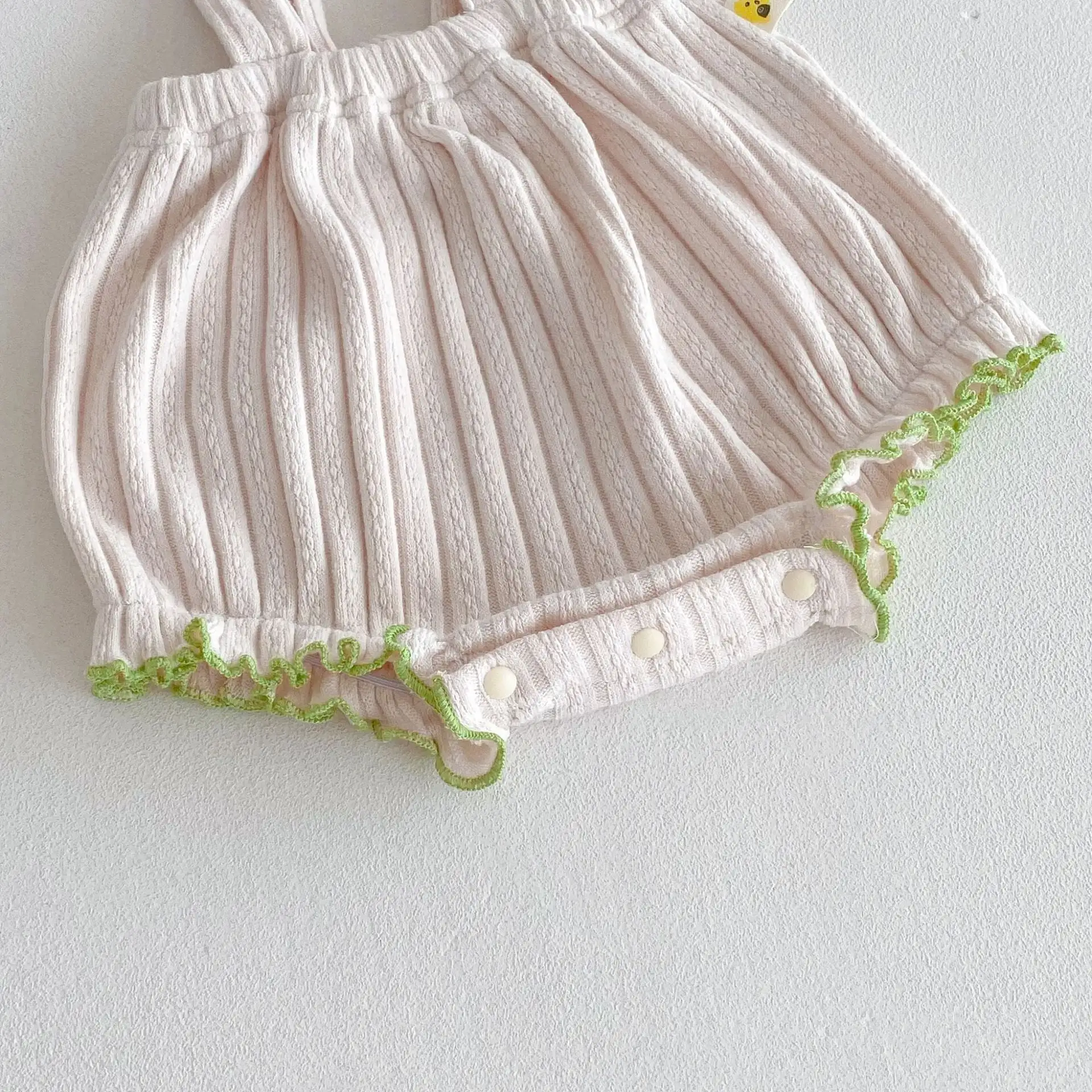 【66-100cm】チューリップ柔らかいリブサロペット＆Ｔシャツ