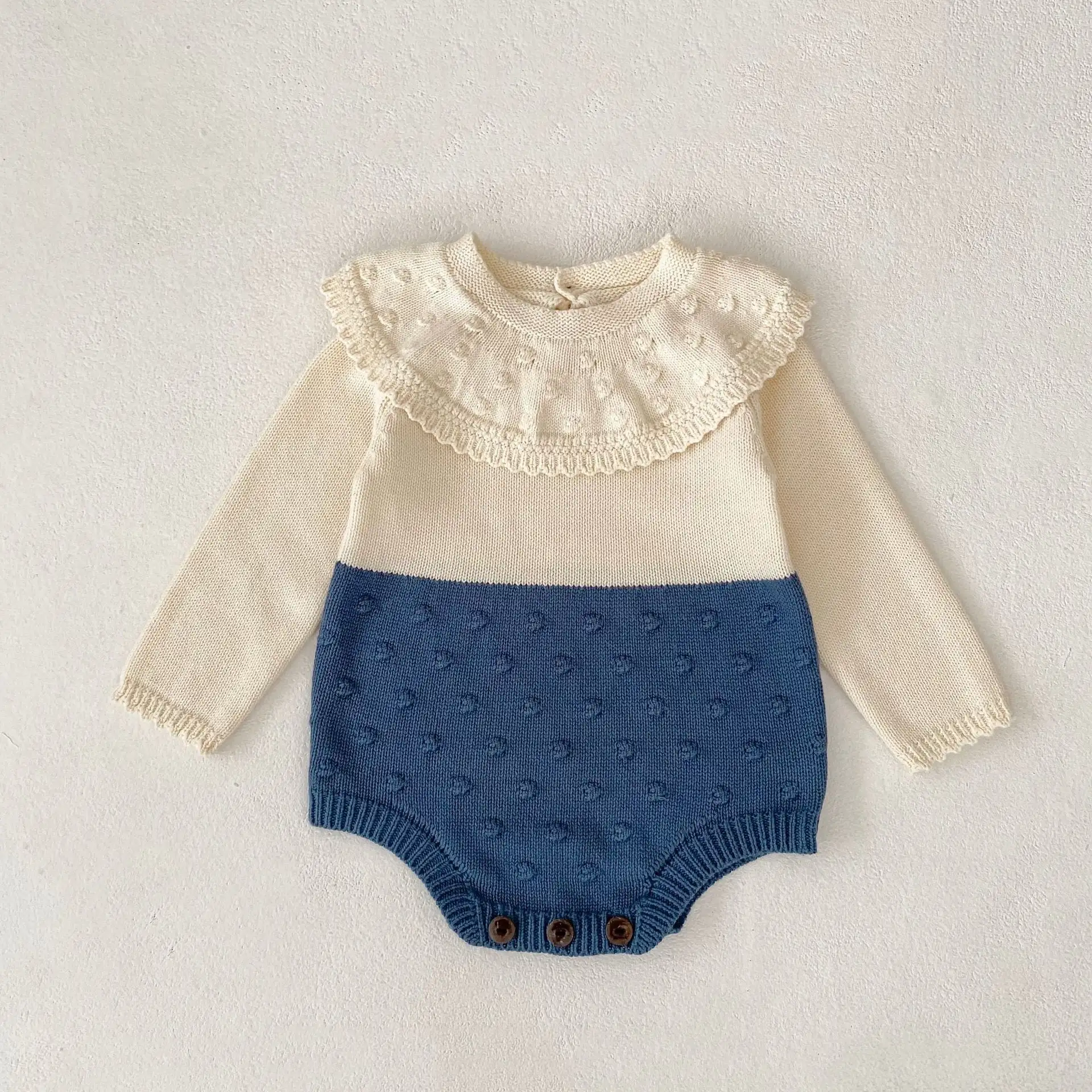 【66-90cm】カラーバリニットロンパース
