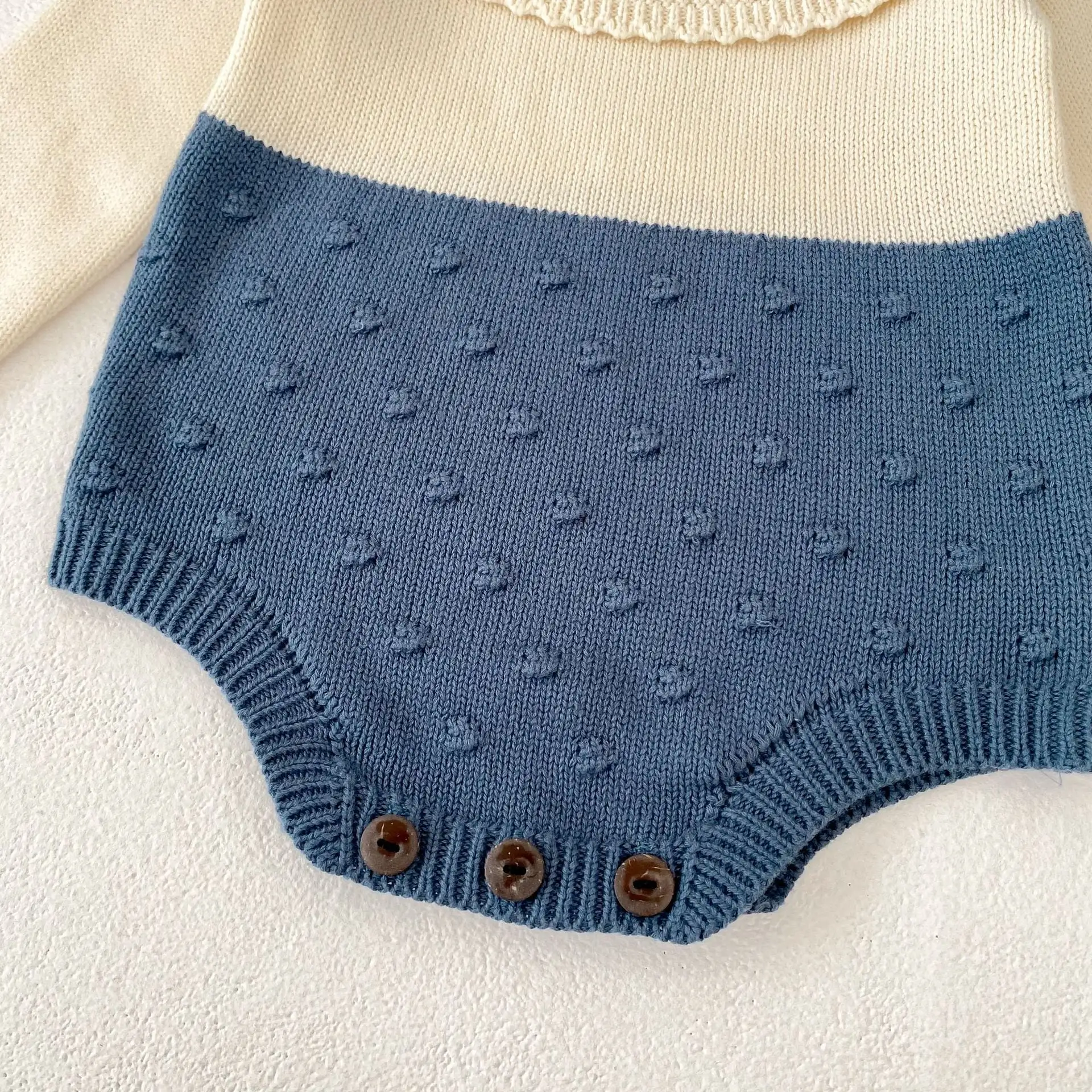 【66-90cm】カラーバリニットロンパース