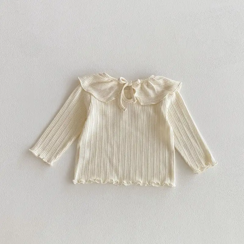 【66-100cm】フリル襟リブTシャツ