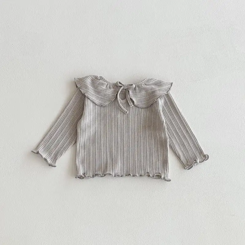 【66-100cm】フリル襟リブTシャツ