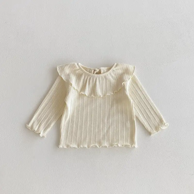 【66-100cm】フリル襟リブTシャツ
