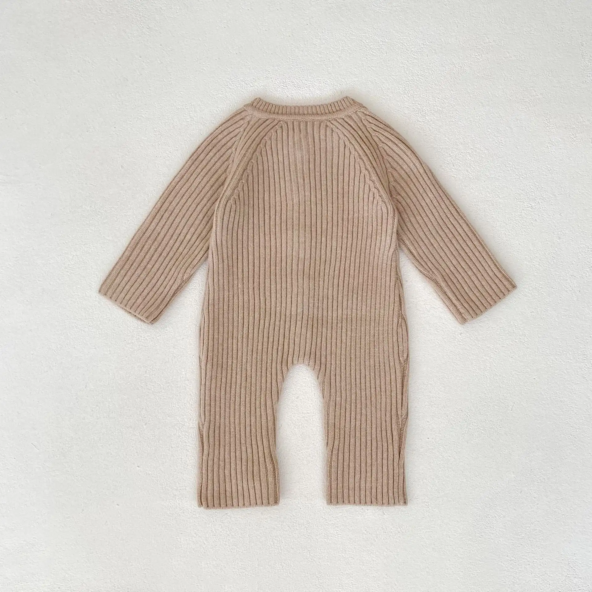 【66-90cm】2025新作 ニットリブロンパース