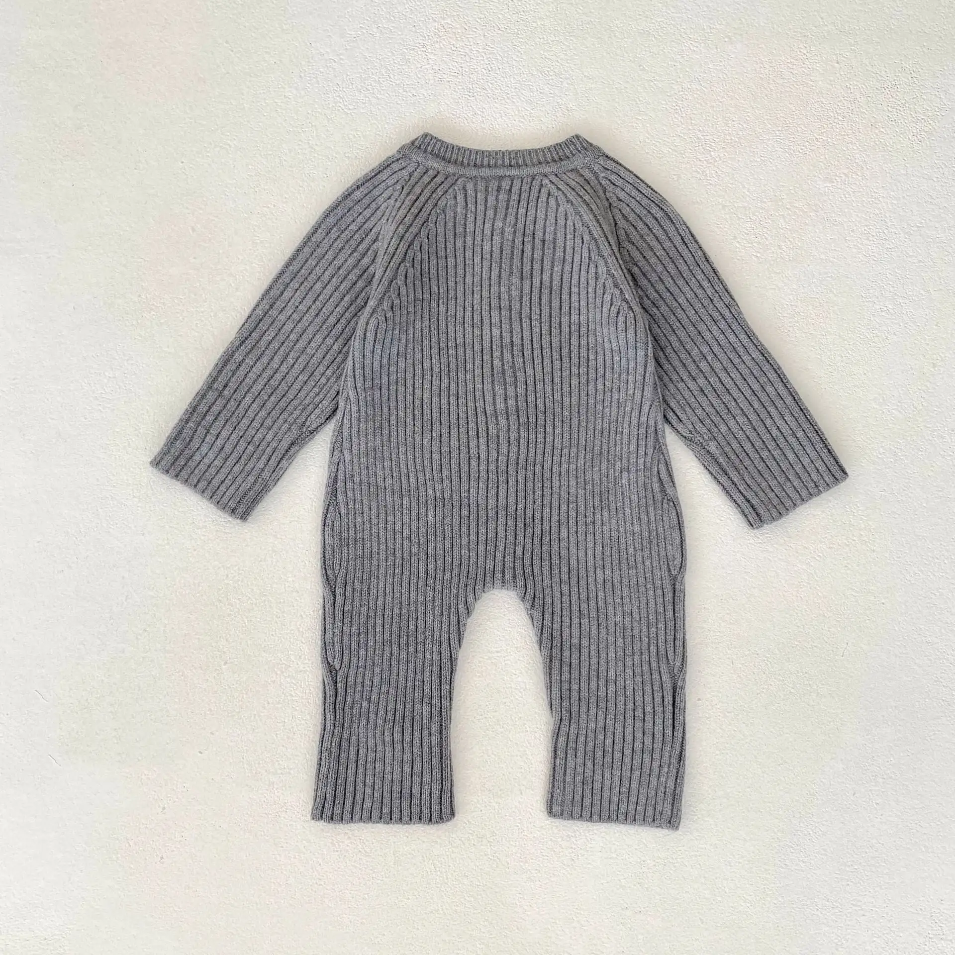 【66-90cm】2025新作 ニットリブロンパース