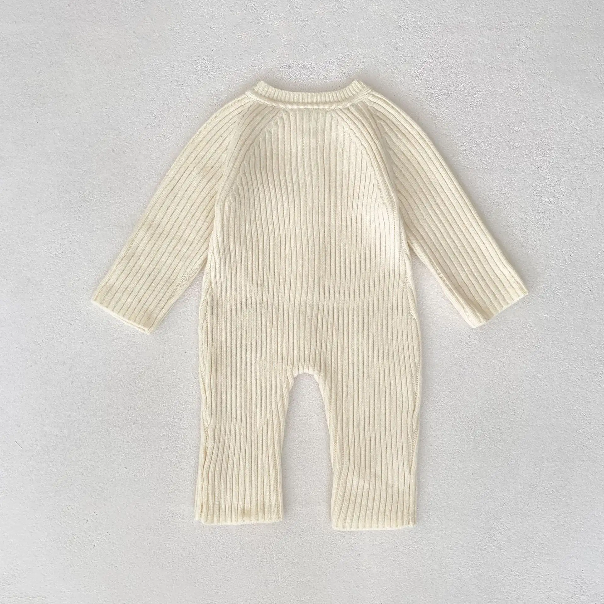 【66-90cm】2025新作 ニットリブロンパース