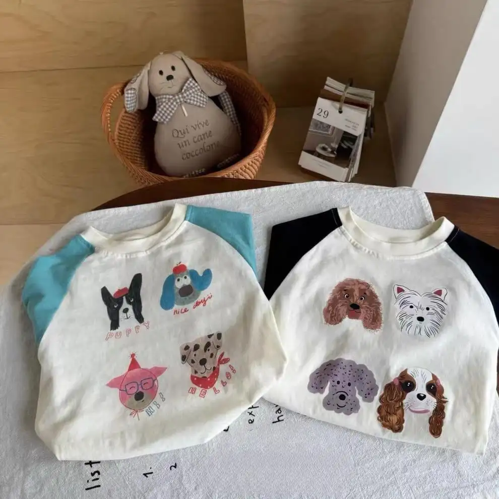 【80-150cm】ワンちゃんカラーバリTシャツ