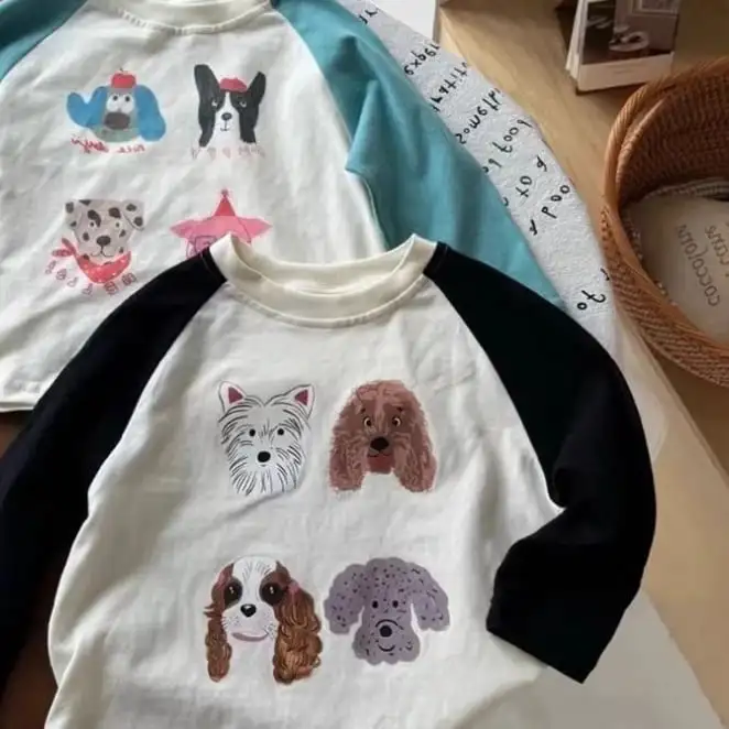 【80-150cm】ワンちゃんカラーバリTシャツ