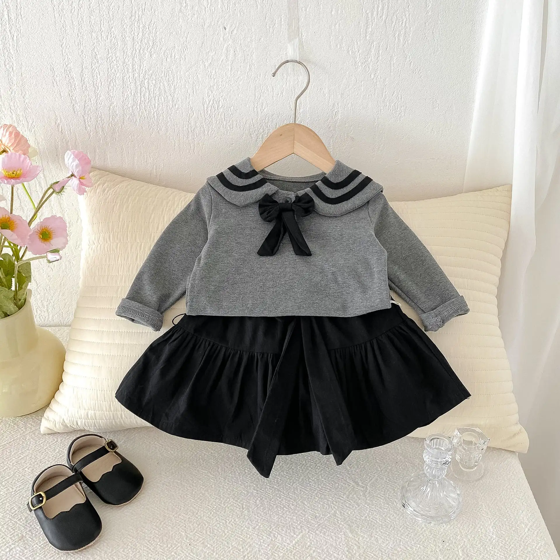 【73-100cm】グレーセーラー風セットアップ
