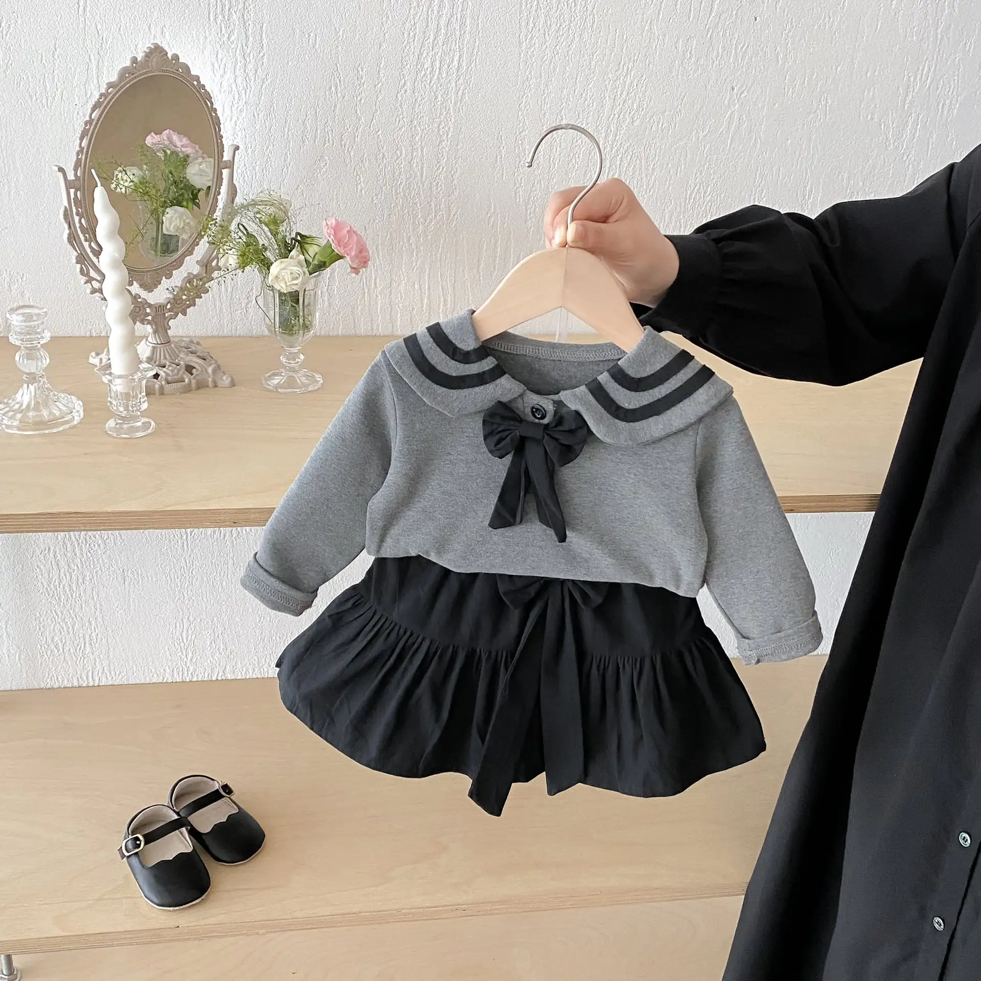 【73-100cm】グレーセーラー風セットアップ