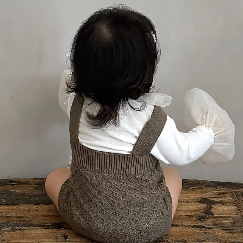【66-90cm】可愛いニット帽子サロペット